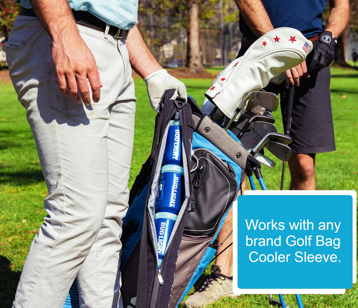 ArcticChill Golf Cooler Ice Packs – Custom Fit Can Coolers for Golf Bag Beer Sleeves – Reusable Round Freezer Packs for Keeping Drinks Cold on The Course (Set of 6, Arctic Blue)