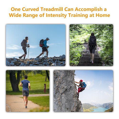 GYMOST Curved Treadmill, User Powered Air Runner, Non-Electric Motorized Treadmill with 4 Resistance Levels Adjustment Great for Gym and Home Running