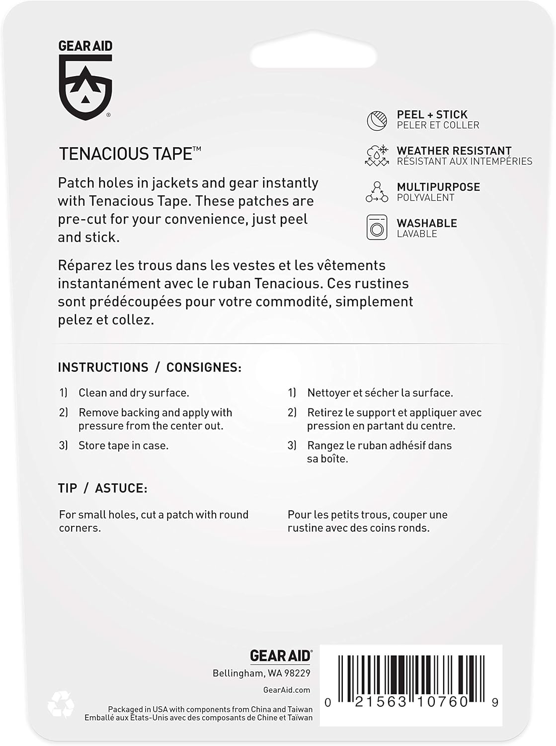 Tenacious Tape Mini Patches for Quick Repairs – Peel-and-Stick Adhesive for Jackets, Tents, & Gear