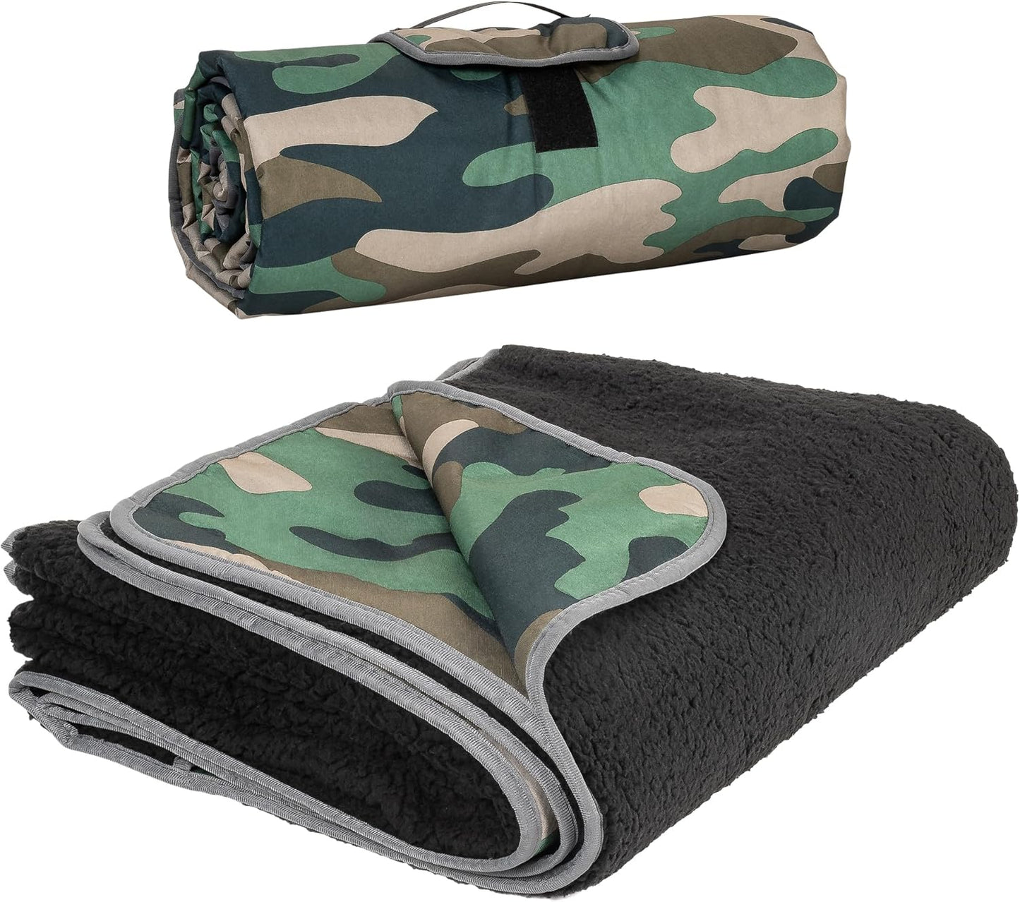 Tirrinia Large Waterproof Outdoor Blanket, Soft Warm Windproof Stadium Blanket with Sherpa Fleece and Foldable for Outdoor Sport, Baseball, Football, Beach, Concerts, Car