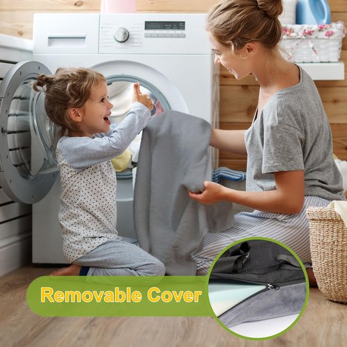 Simuse Memory Foam Camping Mattress Portable Roll Up Foam Sleeping Pad Guest Floor Mattress Foldable Camping Pad Lightweight Foam Sleeping Mat Cot Mattress with Removable Waterproof Cover Travel Bag