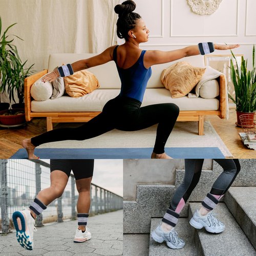 [2-pack] 4lb Wrist Weight & 6lb Ankle Weight in One Set, Adjustable Arm Leg Weight for Men, Women, Strength Weighted for Yoga, Walking, Daily Workouts, Cardio, Gym