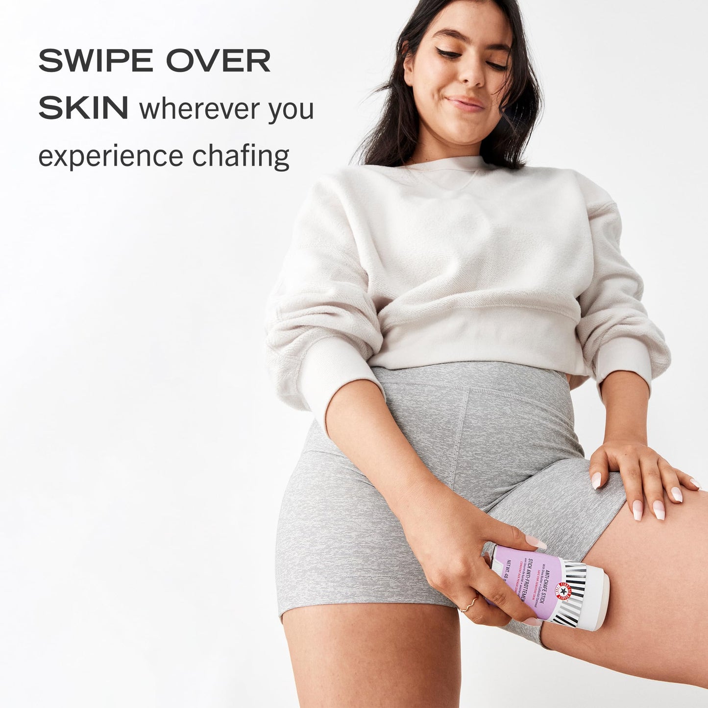 First Aid Beauty - Anti-Chafe Stick with Shea Butter and Colloidal Oatmeal, Clear Sweat-Resistant Chafe Guard Keeps Skin Comfortable for 10K Steps, Safe for Sensitive Skin, Vegan, Cruelty Free, 1.7 oz