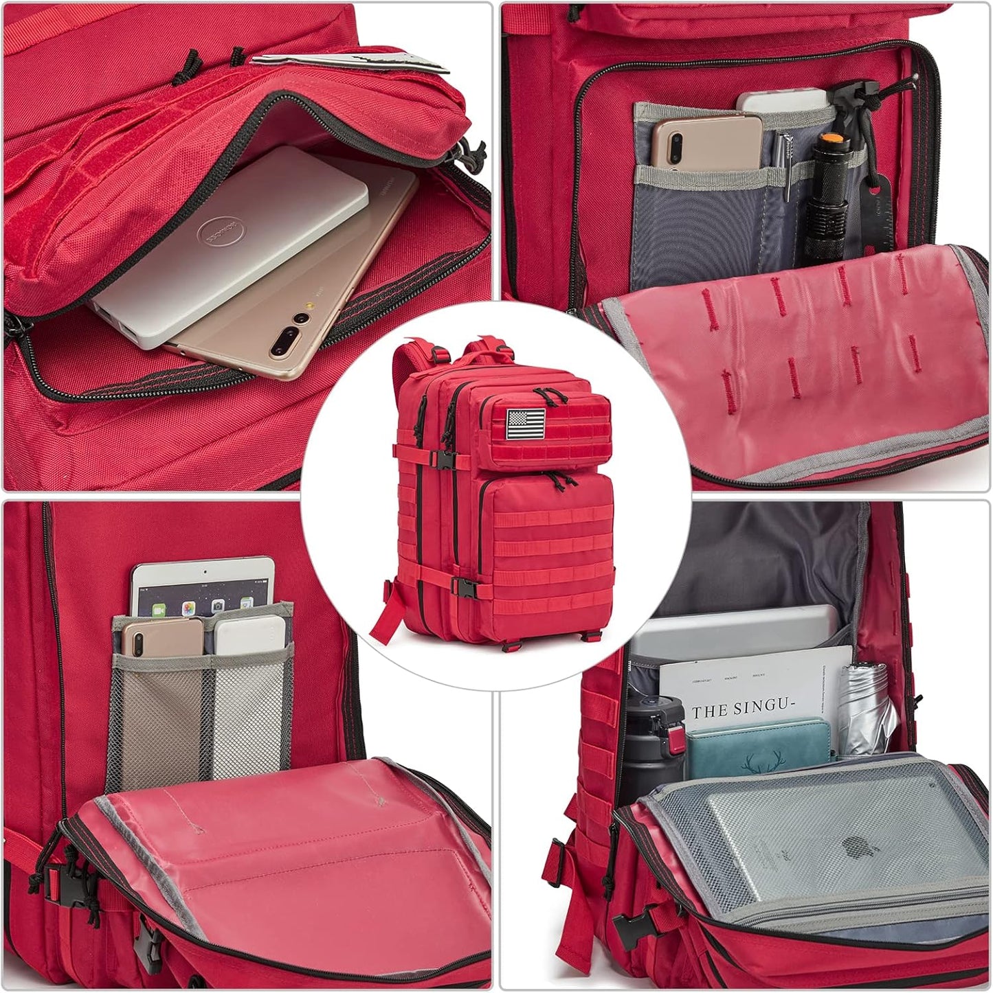 G4Free 45L Military Tactical Backpack 3 Day Assault Survival Molle Pack Bug Out Bag Travel Fishing Backpack Rucksack