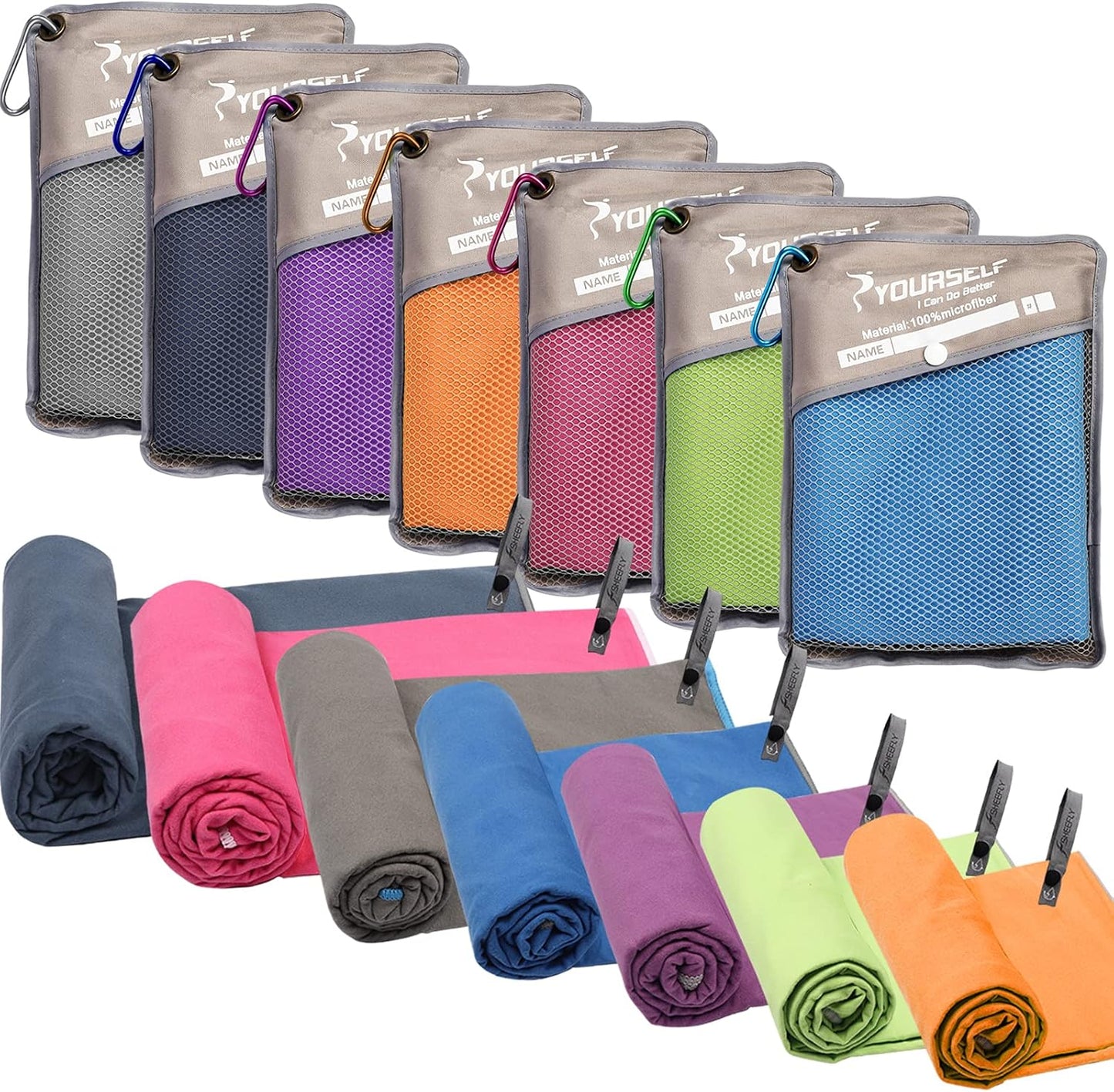 SYOURSELF Microfiber Camping Towel, Quick Dry Towel, Soft Absorbent Compact Travel Gym Workout Sweat Towel for Beach Yoga Swim Travel Camping Hiking Backpack Essentials (M:40"x20")