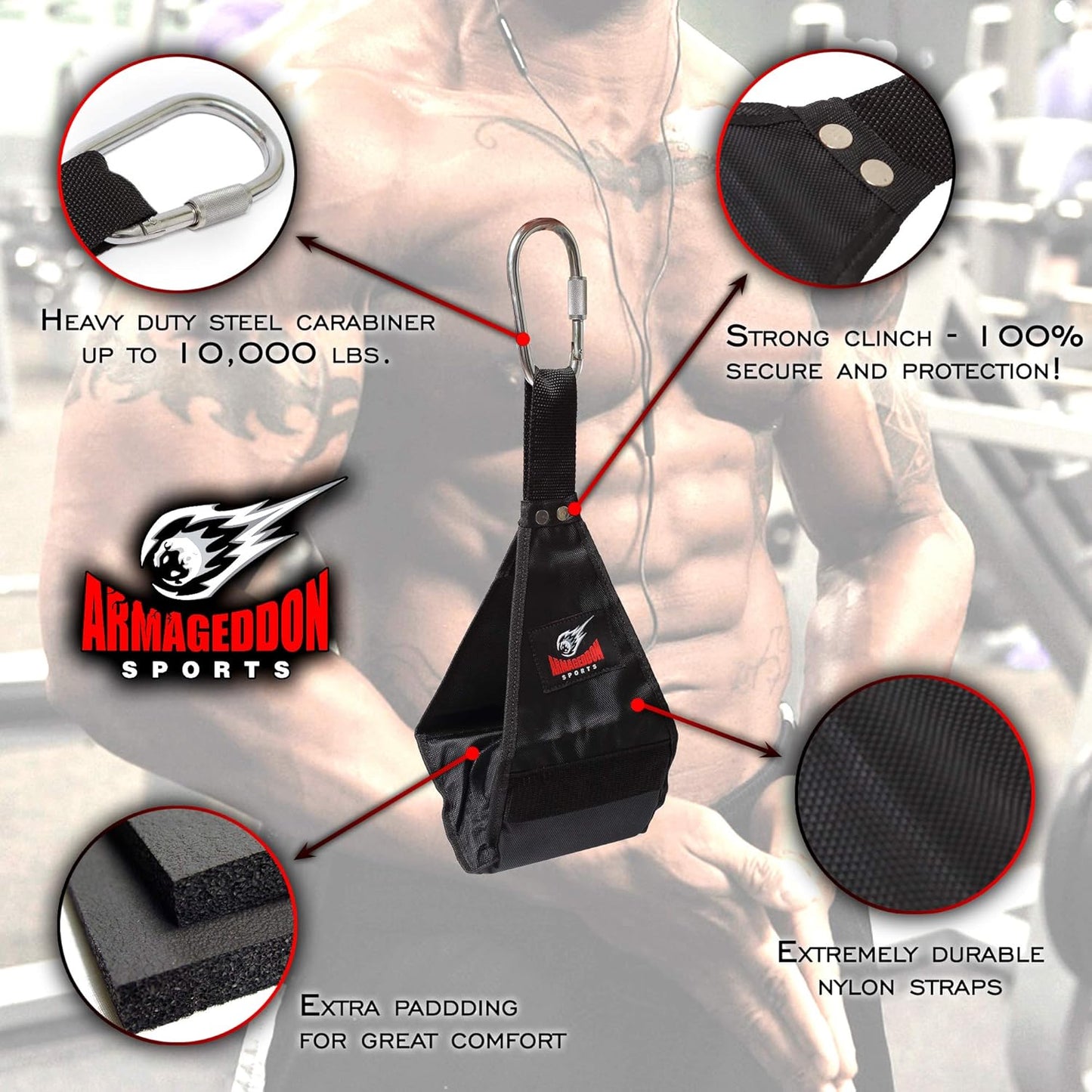 Premium Ab Slings Straps - Rip-Resistant Heavy Duty Pair for Pull Up Bar Hanging Leg Raiser Fitness - Ab Exercise Equipment, Superb Arm Padding for Abdominal Training Workout Equipment