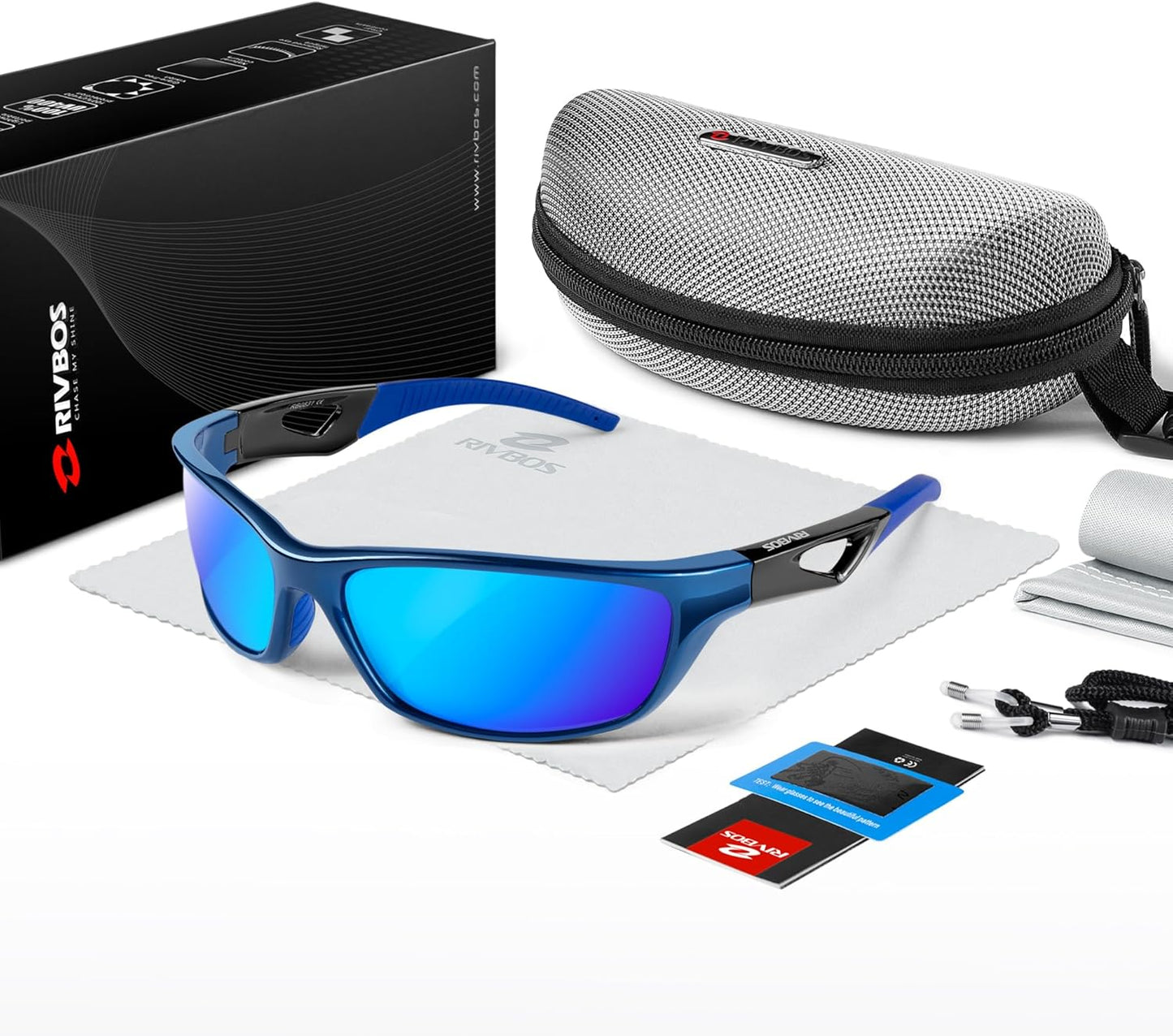 RIVBOS Polarized Sports Sunglasses for Men & Women - TR90 Frame for Cycling, Fishing, Running