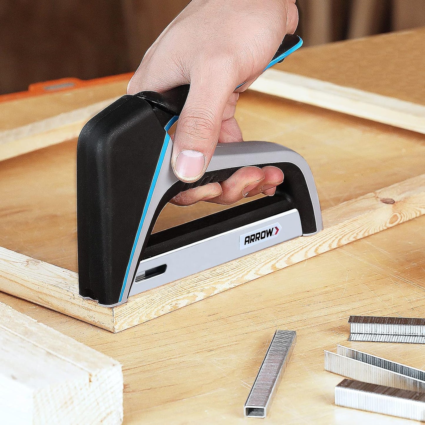 Arrow T50 Staple Gun Kit, Lightweight & Comfortable Grip, with 3750 Pieces T50 1/4", 3/8", 1/2" Staples, for Upholstery Professional Projects, T50X TacMate