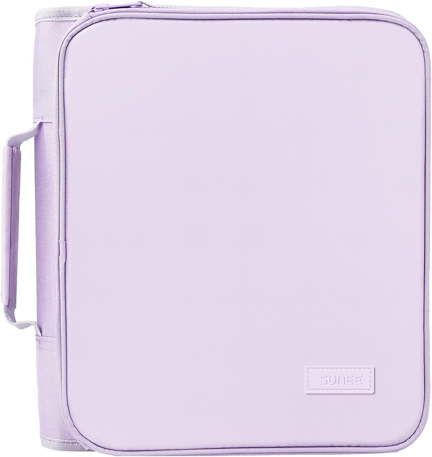 SUNEE Zippered Binder Bag with Handle, 2-Inch 3-Ring O-Ring, 500-Sheet Capacity, Includes Zip Pocket, 5-Tab Expanding File Folder, Multi-Pocket Organizer Binder for Middle School, Pink Lotus