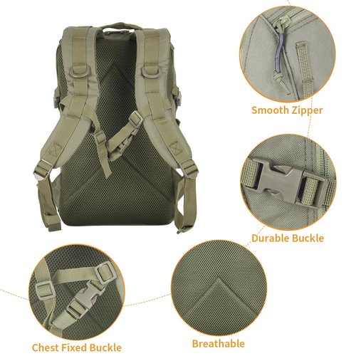 PAIWPHLI Small Tactical Backpack Military Daypack 12L Molle Bag Rucksack Army Daypack for Outdoor,Hiking,Camping,Travel (Green)