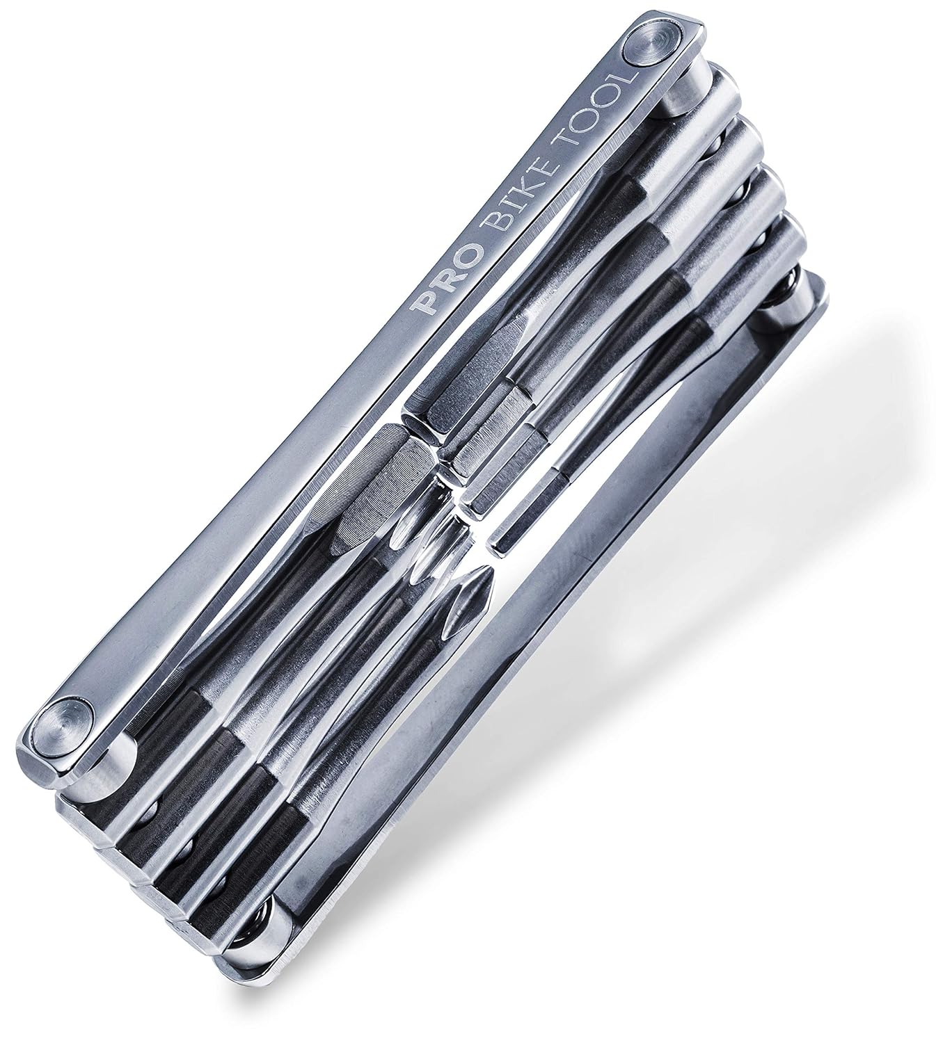 PRO BIKE TOOL Bicycle Multitool - Reliable, Compact and Lightweight Repair Kit for Road and Mountain Bikes - Strong Full Stainless Steel, No Rust, Long Leverage multi-functional Tools, Includes Bag