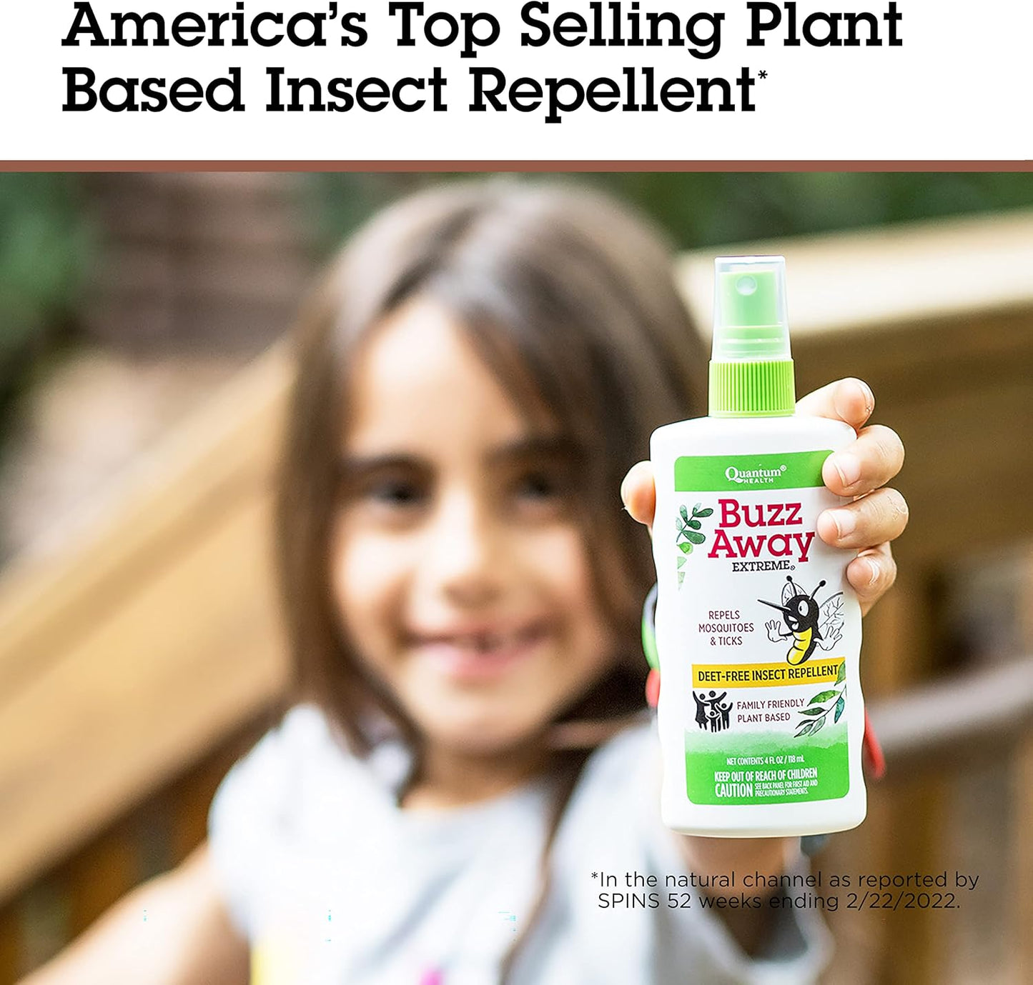 Quantum Health Buzz Away Extreme Insect Repellent|DEET Free Spray|Repels Mosquitos and Ticks|Formulated with Powerful Combo of Essential Oils|Safe for Kids|2 Ounce