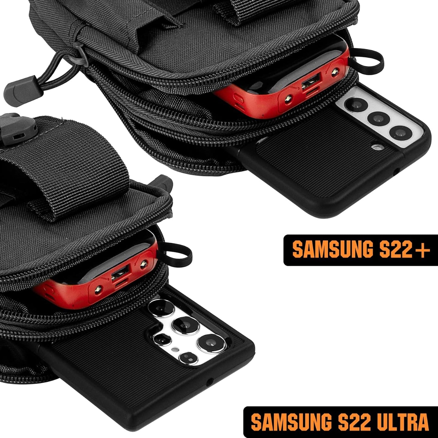 IronSeals Tactical Molle Pouch Compact Utility Waist Bag Phone Holster Holder for 4.7"-6.9" iPhone 15 Pro Max/15 Pro/14 Plus/14 Pro Max/14/13 Pro Max/13 Pro/12 Pro Max/11 Pro Max