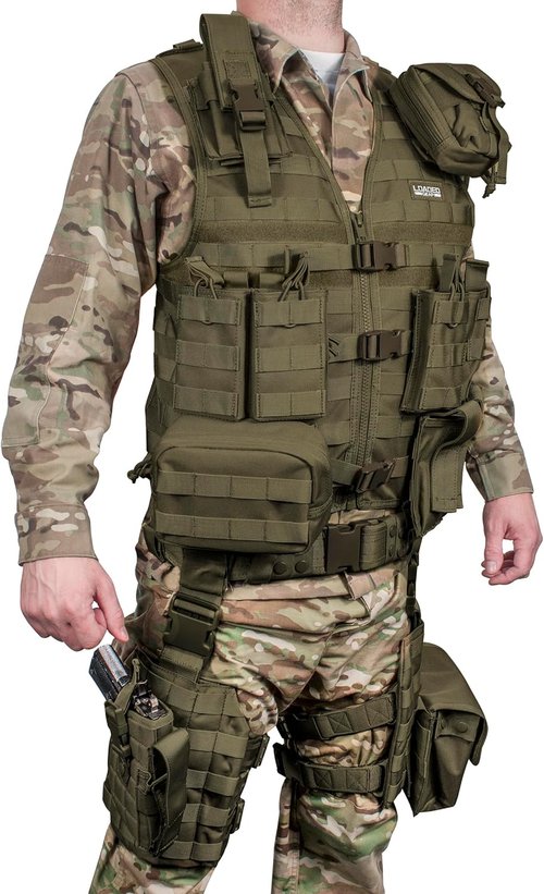 Barska VX-100 Tactical Airsoft & Paintball Vest with MOLLE System & Accessory Pouches