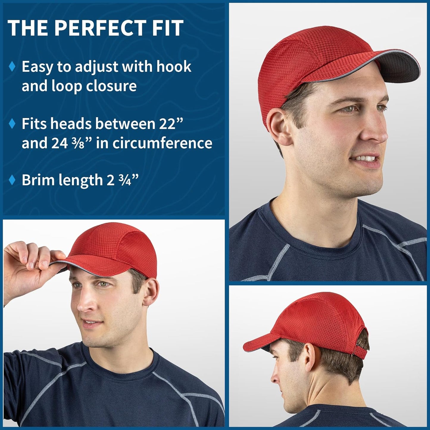 TrailHeads Performance Mens Running Hat - Lightweight, Quick Dry Workout Hats for Men - Athletic Sports Cap for Tennis, Gym
