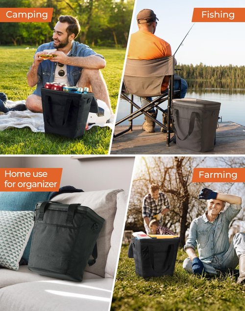 KEMIMOTO 9.4L Universal Cooler Bag UTV Soft Ice Bag Cooling 26 Hours Compatible with Polaris RZR/Can-Am/Talon/Kawasaki/Off-Road Car Widely Use for Camping Beach Lunch Beverage
