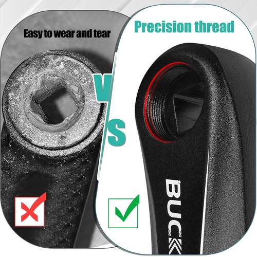 BUCKLOS Ebike Mountain Bike Square/Diamond/Hollow Crank Arm -152MM/170MM/175MM MTB Aluminum Bicycle CrankSet for Electric Bike/Road Bike/Commuter Bike/Exercise Bike/Fat Bike
