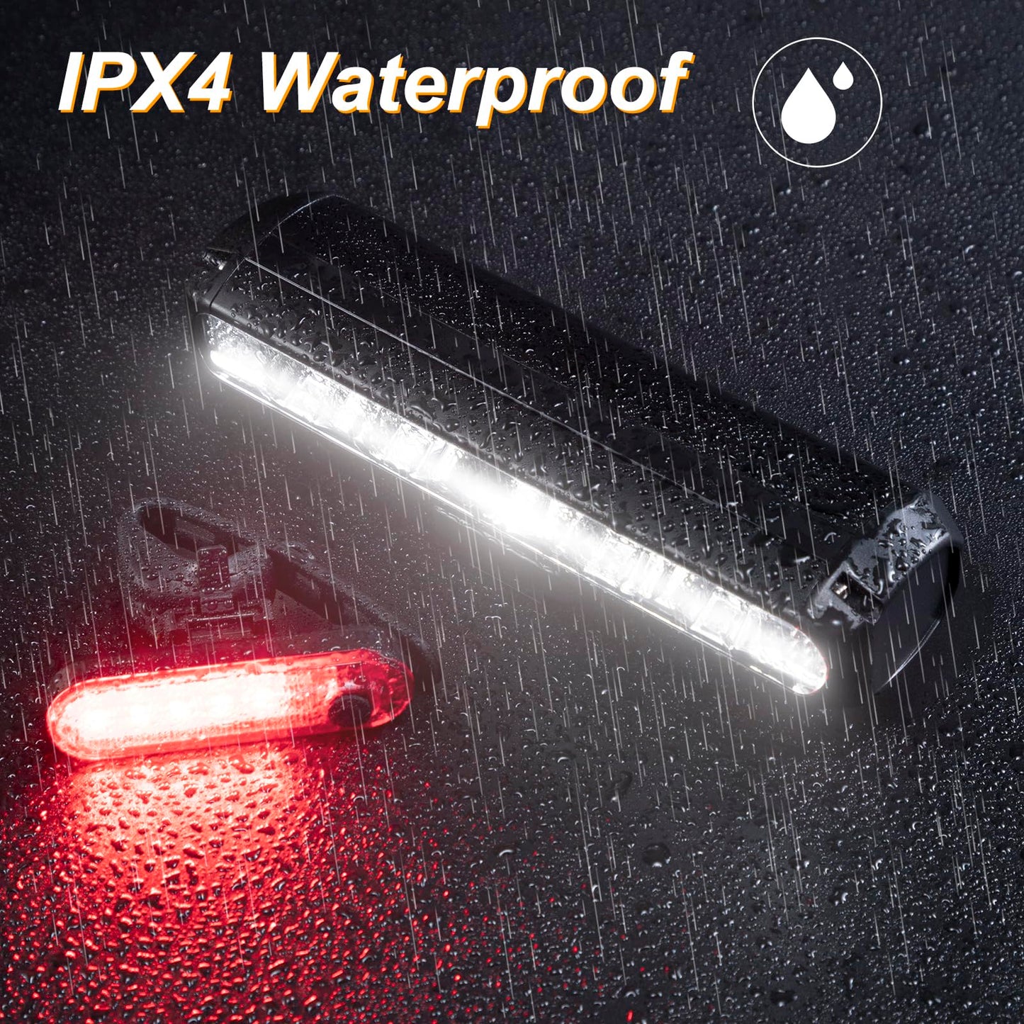 AKALATE Ultra Bright Bicycle Lights Front and Rear, Powerful USB Rechargeable Bike Light Set, Aluminum Alloy Bike Headlight and Back Taillight for Night Riding, Waterproof LED Light for Mountain Bike