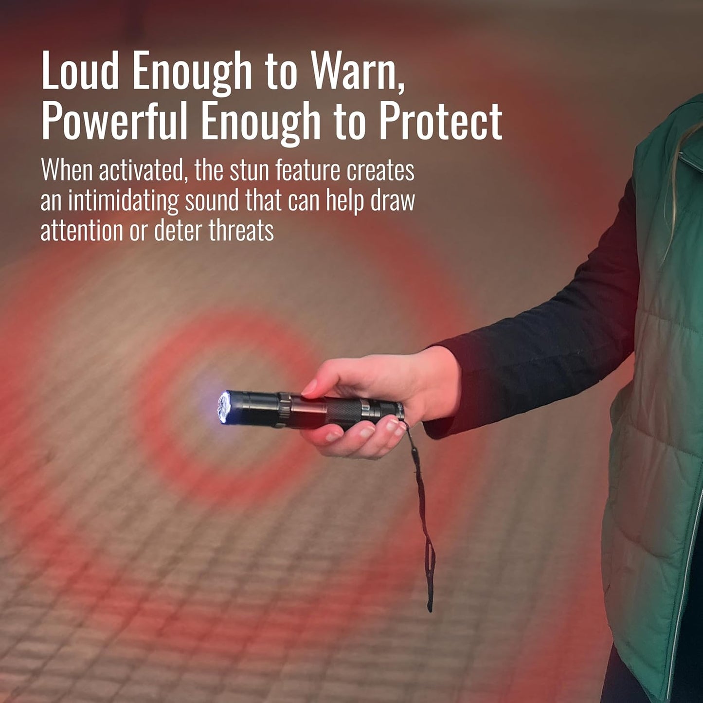 Rechargeable Mace Stun Gun for Self Defense - High Voltage with Bright LED Light