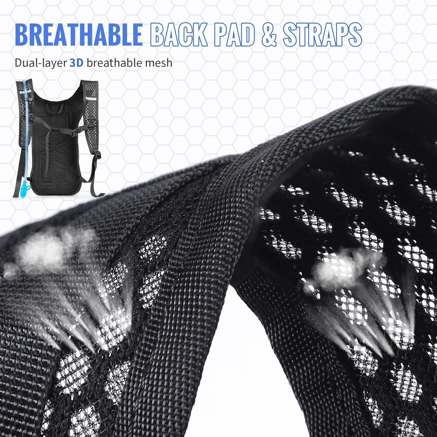 FEIWOOD GEAR Hydration Pack Backpack with 3L PEVA Water Bladder, 10L Lightweight Hydration Water Backpack for MTB Cycling Hiking Running Women Men