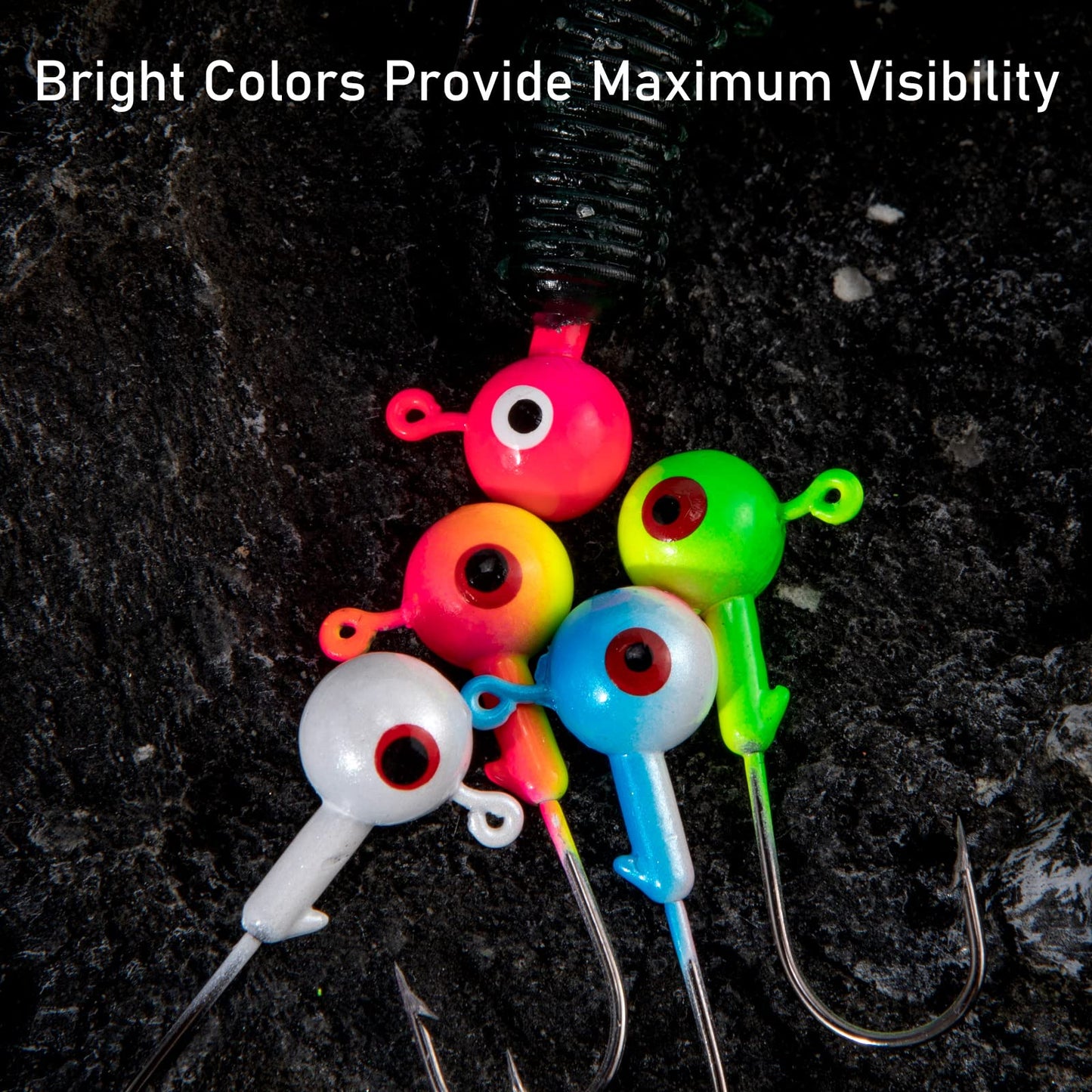 Dr.Fish 20 Pack Fishing Jig Heads, Crappie Jig Round Ball Head Freshwater Fishing Hooks Bass Trout Panfish Walleye Bluegill Saltwater 1/32oz White