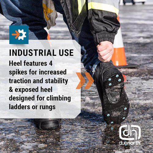 Due North Industrial Ice Cleats for Men & Women - 16-Spike Traction Aids for Snow & Ice