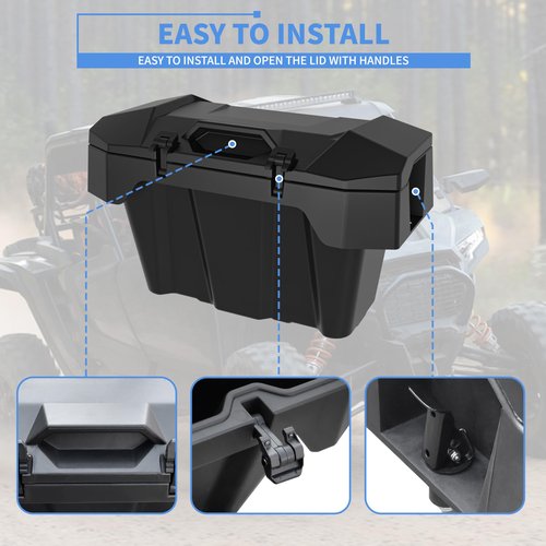 UTVSXPERT 82QT Forward Cargo Storage Box for Polaris RZR XP/XP 4 1000, Waterproof Poly Forward Cargo Storage Bin for Polaris RZR 1000 Accessories, Replace #2889611