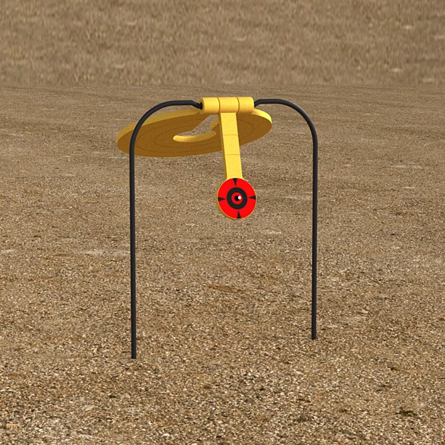 Atflbox Two in One Self-Healing Resetting Target, 8 Inch Gong High Caliber Spinner Target, Shooting Targets for Rifle, Pistol, Airgun, Handgun (Yellow)