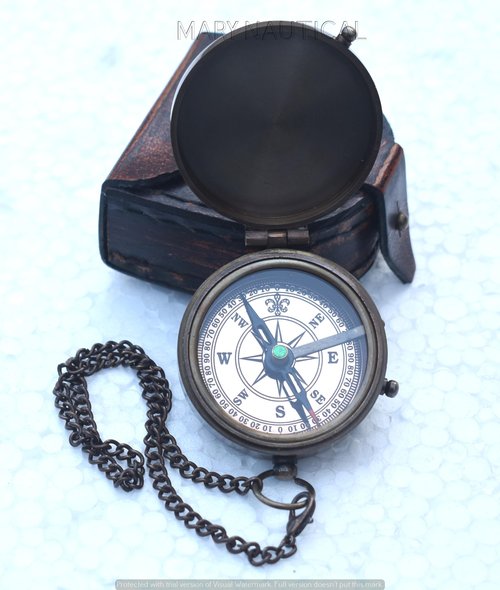 Engraved Brass Compass Gift for Son from Dad – 2" Vintage Pocket Compass with Case | Inspirational Father to Son Gift for Graduation, Birthday, Baptism & Confirmation
