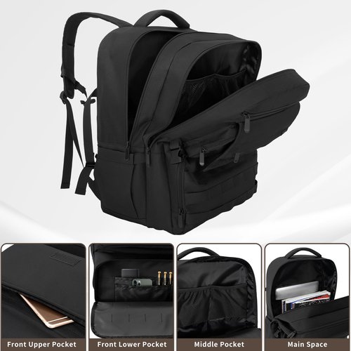 BQKOZFIN Tactical Backpack Waterproof Military MOLLE Assault Backpack Bag for Hunting Camping Travel,13" Lx 12" W x 20" H…