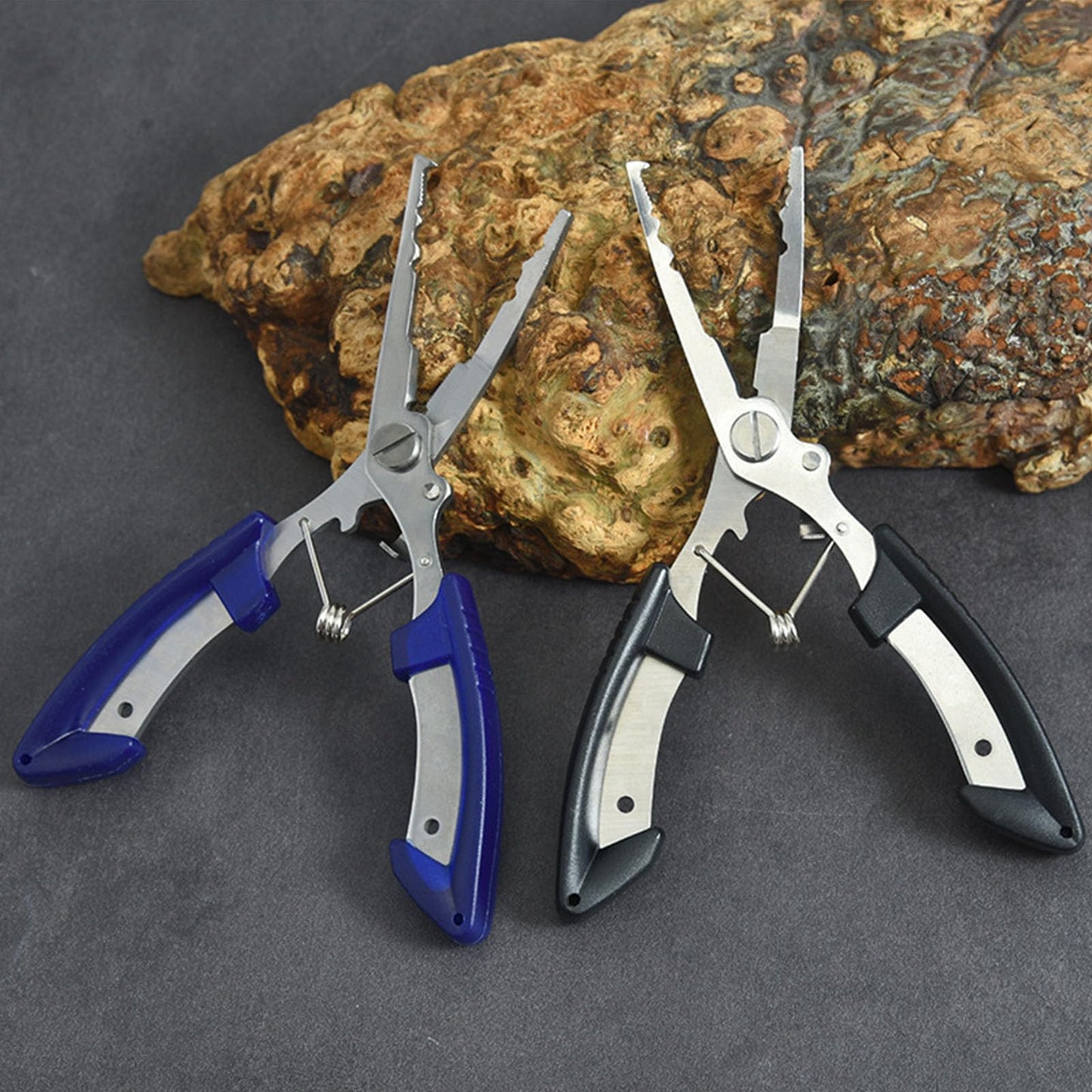 Fishing Pliers Long Nose Hook Remover 2 Multi-function Scissors Braid Cutters Lightweight Stainless Steel Fishing Tools Split Ring Opener Fish Gripper Gear Accessories