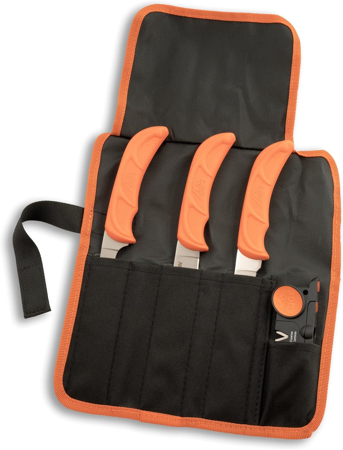 OUTDOOR EDGE WildPak, 8-Piece Field to Freezer Hunting & Game Processing Knife Set with Caping Knife, Gut-Hook Skinner, Boning/Fillet Knife, Wood/Bone Saw, Spreader, Gloves, and Hard-Side Carry Case
