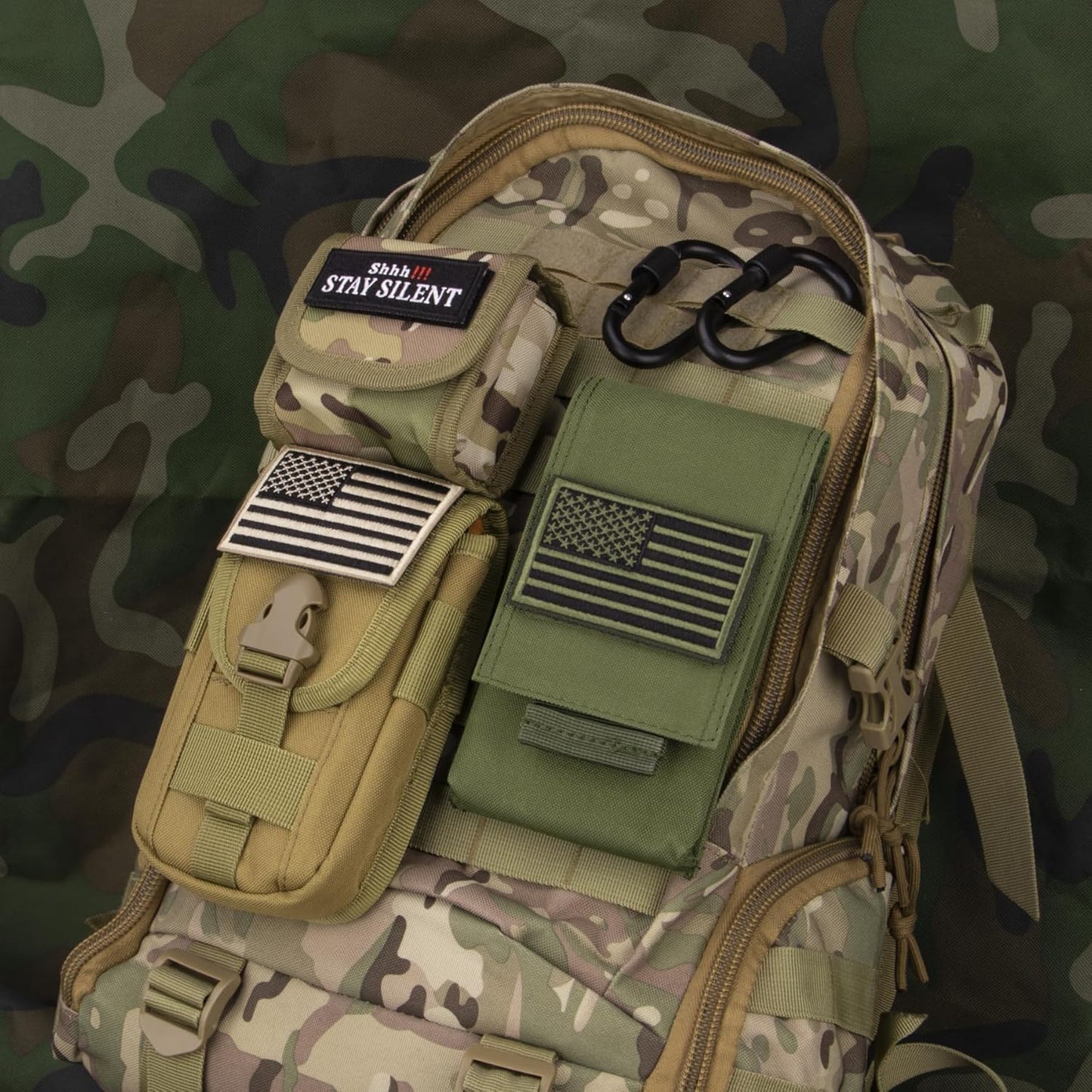 IronSeals Tactical Molle Phone Pouch Holster Waist Belt Pouch with Pull Tab for iPhone 16 Pro Max/16 Pro/16/15 Pro Max/14 Pro Max/ 13 Pro Max/ 12 Pro Max/ 11 Pro Max