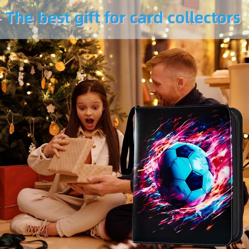 Soccer card binder, trading card binder, card binder, 9 Pocket with 40 Removable Sleeves, Soccer card, trading card, binder Soccer, collectible card albums Soccer card book Soccer album 720 Pockets