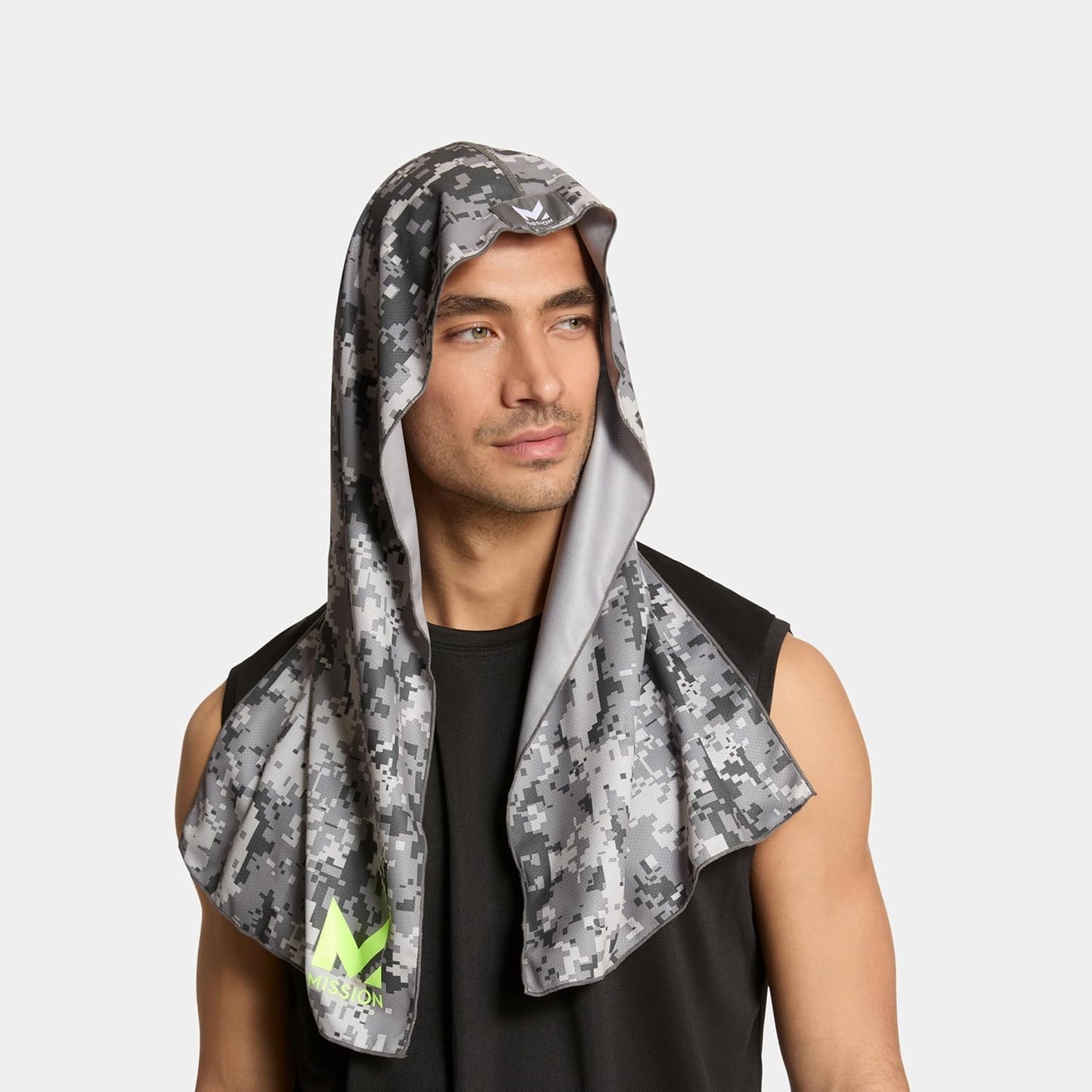 MISSION Cooling Hoodie Towel- Hood Towel, Evaporative Cool Technology, Cools Instantly When Wet, UPF 50 Sun Protection, Contours Your Head to Stay in Place, Great for Sports, Fitness, Gym