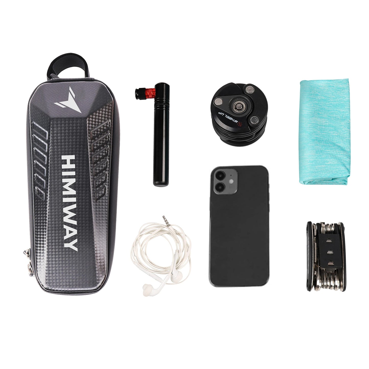 Himiway Bike Top Tube Bag EVA Hard Shell Bike Frame Bag IP65 Waterproof Bike Rack Bag Carbon Pattern PU Bicycle Top Tube with Logo Reflective Bike Bag Frame Large Capacity Fit Most Bike Frame
