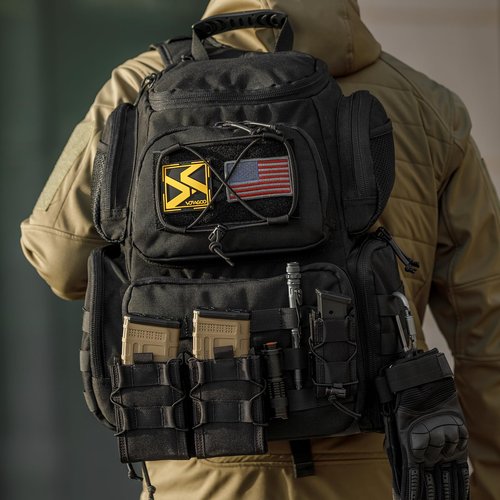 VOTAGOO Tactical Range Backpack for Handguns and Ammo, Gun Cases Bag with 3 Pistol Carrying Cases for Hunting Shooting (Black)