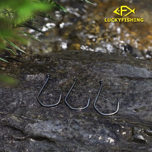 LUCKYFISHING Octopus Hooks Fishing Hooks for Saltwater Freshwater Offset Catfish Hooks for Bass Trout Redfish Fishing Hook Size 8/0 with 50PCS