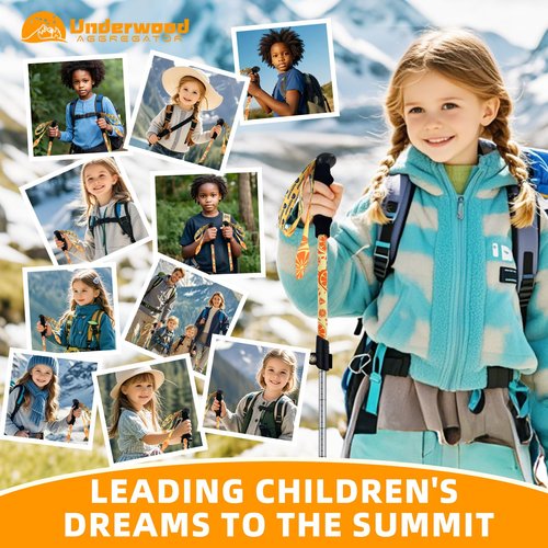 Collapsible Hiking Poles for Kids - 2 Pack Aluminum Trekking Poles Collapsible Hiking Sticks, Lightweight Adjustable Travel Backpacking Gear with Quick-Lock System by Underwood Aggregator