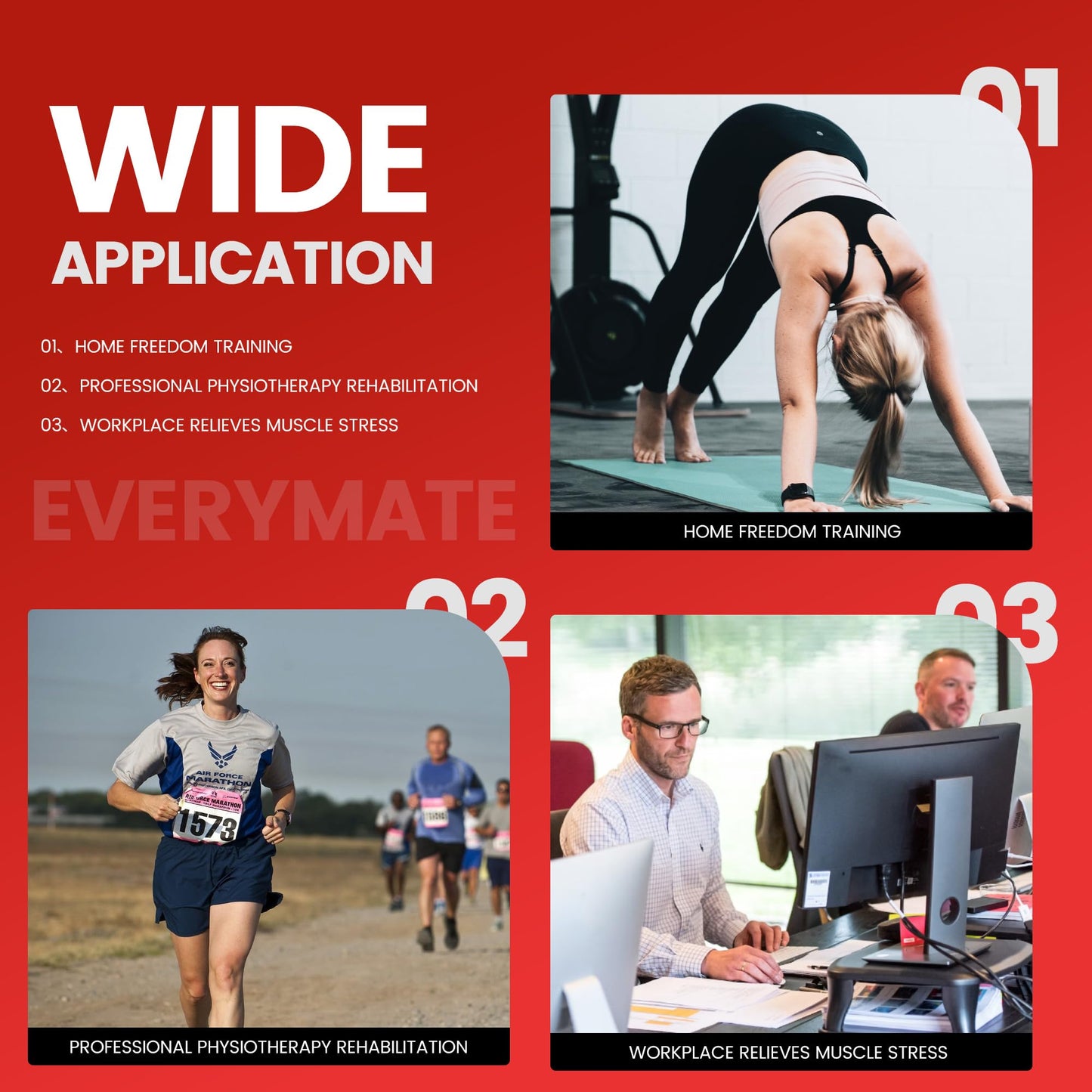 EVERYMATE Slant Board Calf Stretcher, Non-Slip Heel Elevated Squat Wedge Block for Weightlifting and Calf Stretching, Knees Over Toes Equipment 1000LB