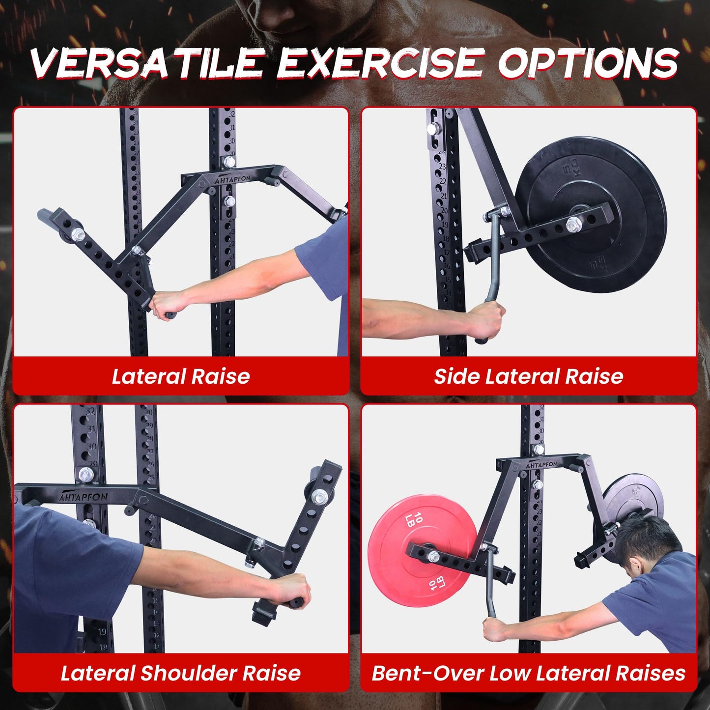 AHTAPFON Lateral Raise Attachment for Power Rack Attachment,Standing Lateral Raise Machine with 1-inch Hole,Upper Body Strength Training Equipment for Home Gym