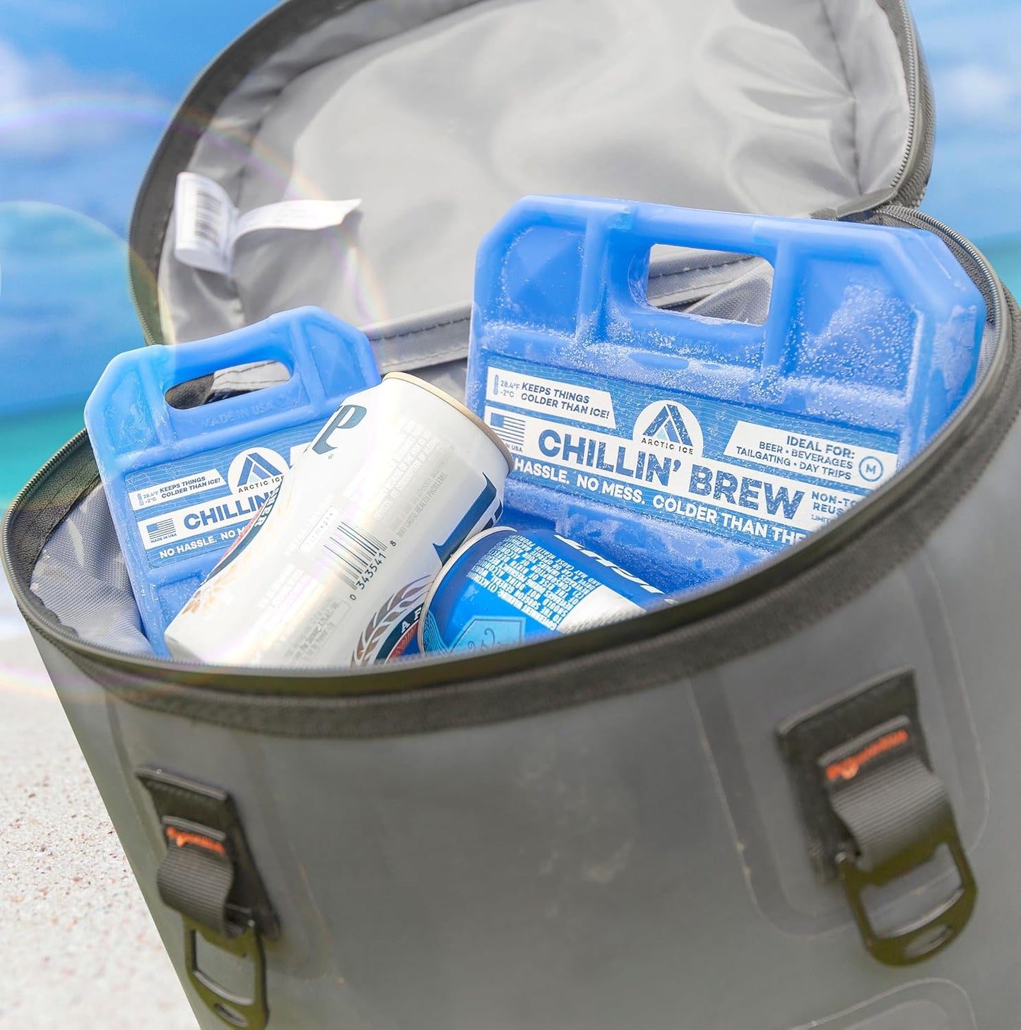 Arctic Ice Reusable Ice Pack - Long Lasting Beverage Cooler Freezes at 28°F
