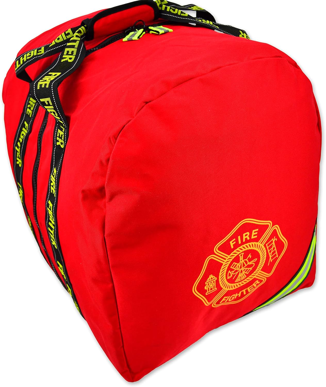 Lightning X Products Deluxe Fireman Firefighter Boot-Style Turnout Step In Bunker Gear Bag - Red