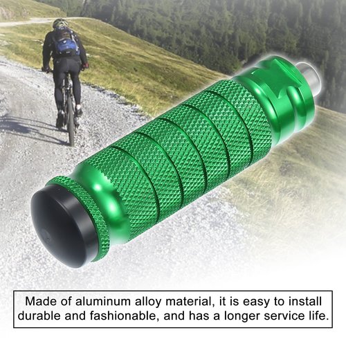 X AUTOHAUX 1 Pair Aluminum Alloy Rear Foot Pegs Footrests Universal Green for BMX MTB Bike Bicycle Fit 1/4 Inch Axles