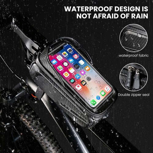 New Cell Phone Front Rack Bag Holder,Sturdy Design No Deformation,Waterproof,Bicycle Bag,Men's Bicycle Gift Gear,Cell Phone Organizer for Cell Phones up to 6.8"
