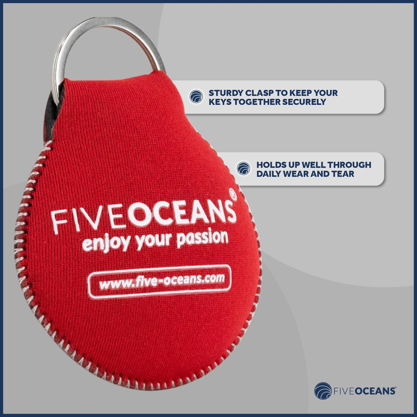 Five Oceans Floating Neoprene Keychain, Red - FO4495-R
