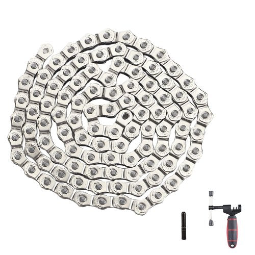 WEEROCK KMC BMX Single Speed Bike Chain 1 Speed Half Link High Strength Bicycle Chains 1/2" x 1/8" x 100 Links