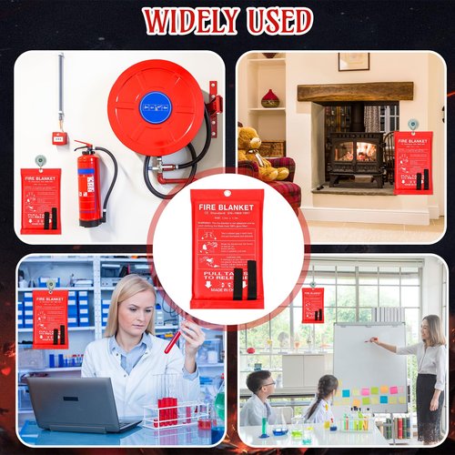 Saysurey 8 Pack Fire Blanket Fiberglass Fire Emergency Blanket 59 x 59 Inch Flame Retardant Fire Suppression Blanket Fireproof Emergency Survival Fire Blanket for Home Kitchen Car Office Warehouse