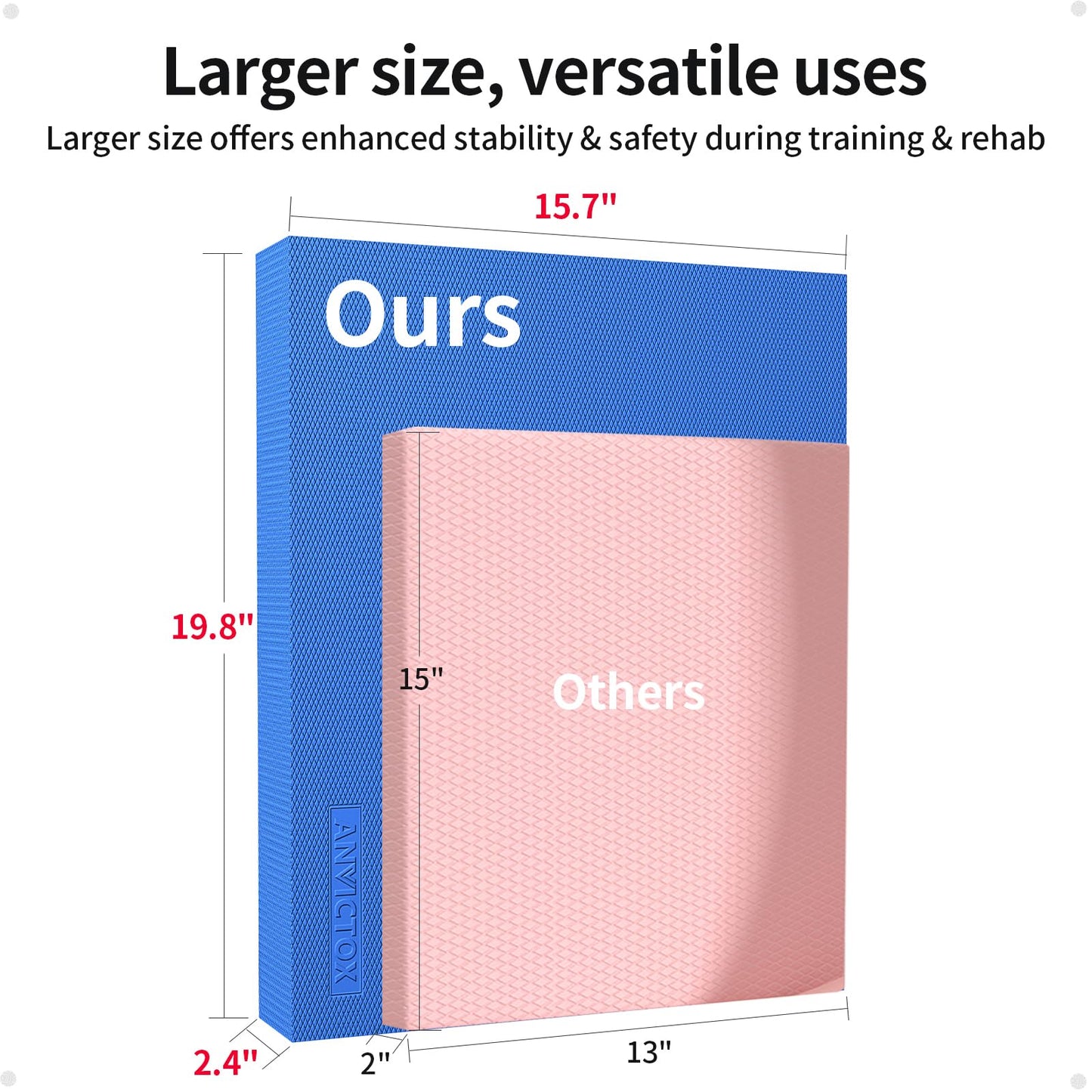 ANVICTOX Balance Pad 19.8 * 15.7 * 2.4",XL Balance Pad for Physical Therapy,Extra Large Foam Balance Board Stability Pad for Rehabilitation Core Training Stretching Mobility (Blue-TPE)