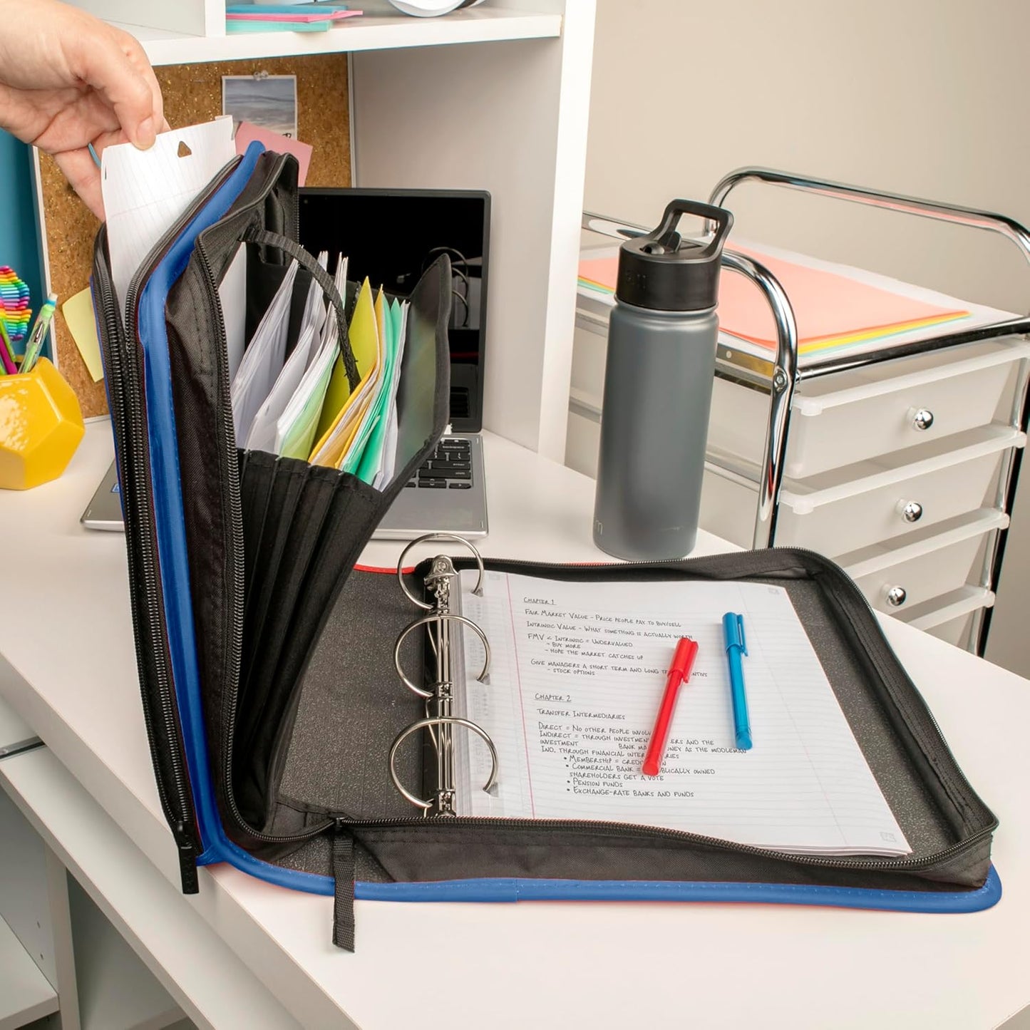 Five Star Zipper Binder, 2 Inch 3-Ring Binder with Round Rings, 5-Tab Expanding File, 380 Sheet Capacity, Cobalt Blue (72534)